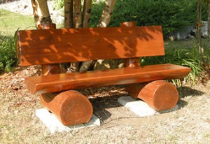 Cedar log bench by Log and Timber Works British Columbia