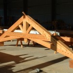 Custom designed timber frame truss by Log and Timber Works Saskatchewan