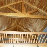 Timber frame truss in a timber hybrid home by Log and Timber Works Saskatchewan
