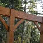 Timber frame porch joinery with spline on a home by Log and Timber Works Saskatchewan