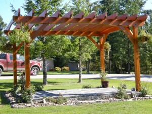 Timber frame trellis gazebo by Log and Timber Works Saskatchewan