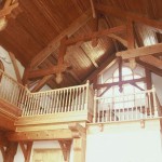 Completed custom designed timber frame home by Log and Timber Works Saskatchewan