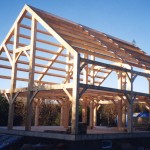Timber frame home under construction by Log and Timber Works Saskatchewan