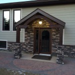 Aged Weathered Timbers Timber Frame Entrance by Log & Timber Works, British Columbia