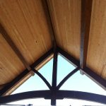 Timber frame entrance truss by Log & Timber Works British Columbia