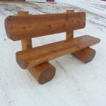Cedar log bench for Memorial Lake Regional Park, Shell Lake, Saskatchewan